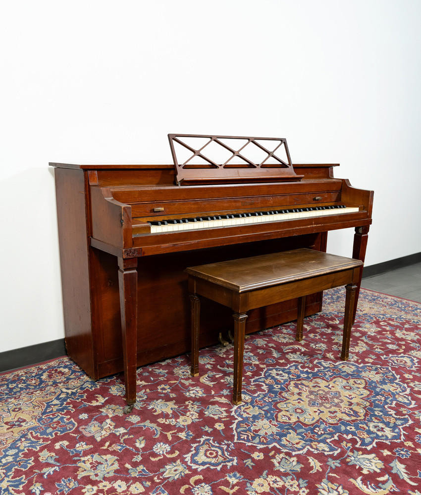 Kimball Classic Upright Piano Satin Mahogany SN: 615879