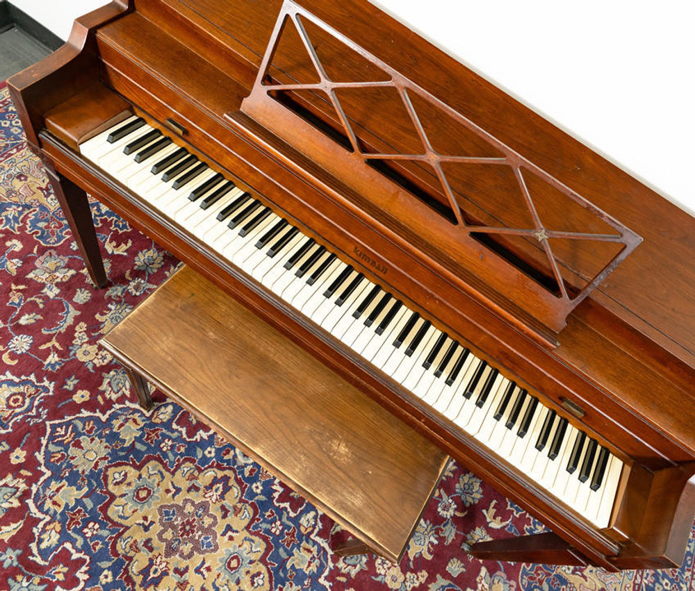 Kimball Classic Upright Piano Satin Mahogany SN: 615879