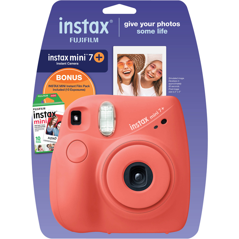 Fujifilm INSTAX Mini 7+ Instant Film Camera (Coral)  