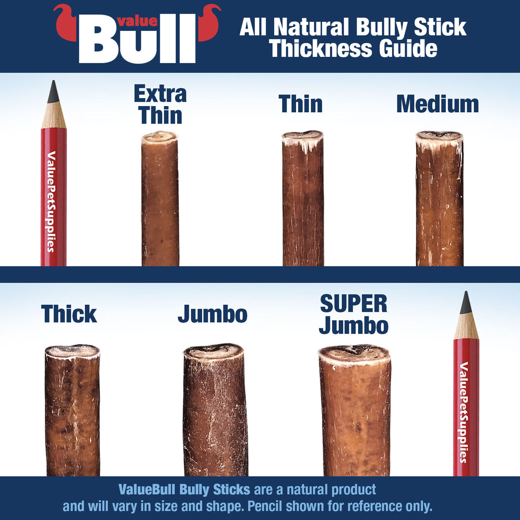 Bully Sticks for Dogs, Jumbo 6 Inch, 50 Count - All Natural Dog Treats, 100% Beef Pizzles, Single Ingredient Rawhide Alternative 